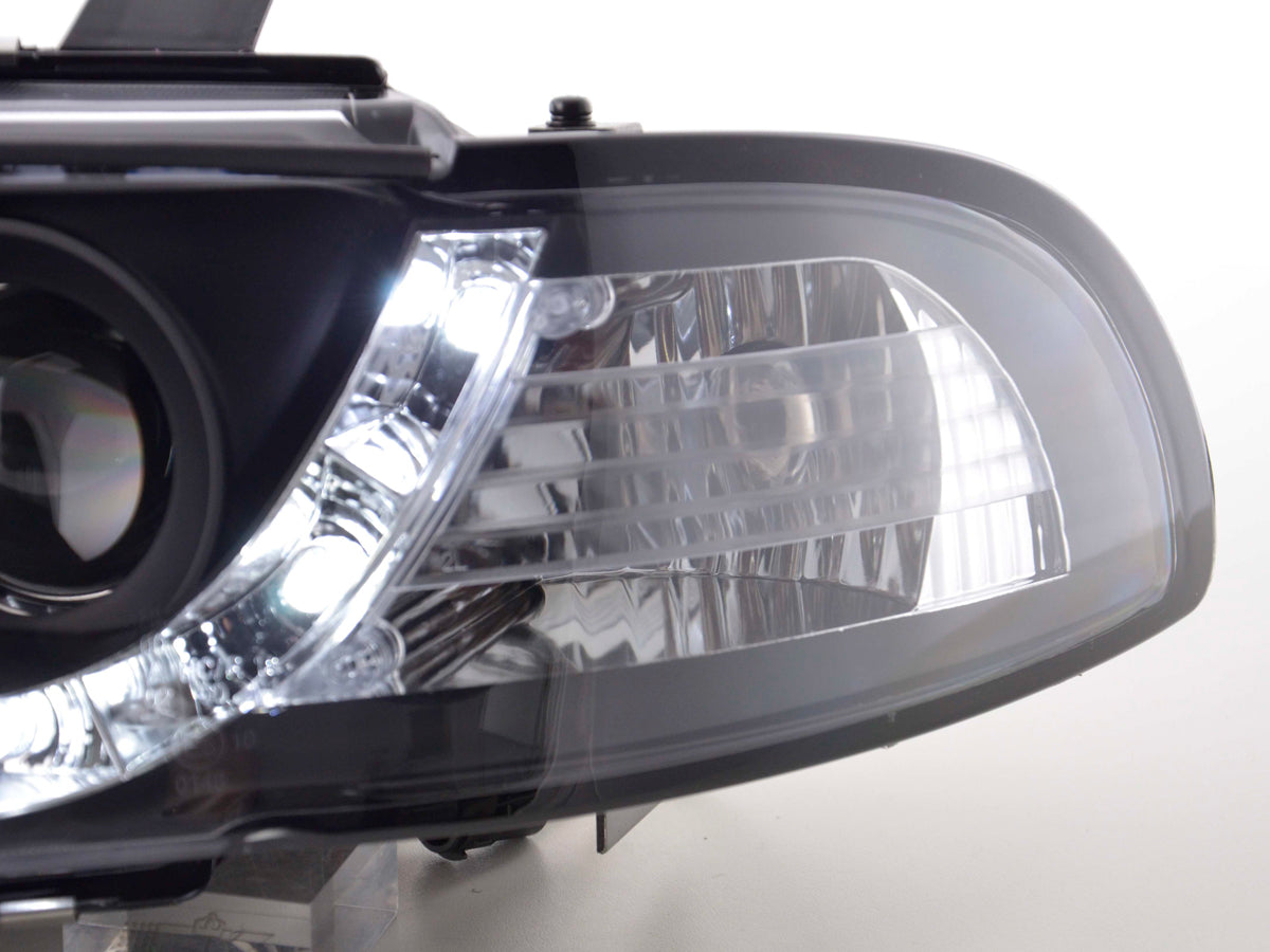 Scheinwerfer Set Daylight LED Tagfahrlicht Audi A4 B5 8D 94-99 schwarz Scheinwerfer Set Daylight LED Tagfahrlicht Audi A4 B5 8D 94-99 schwarz